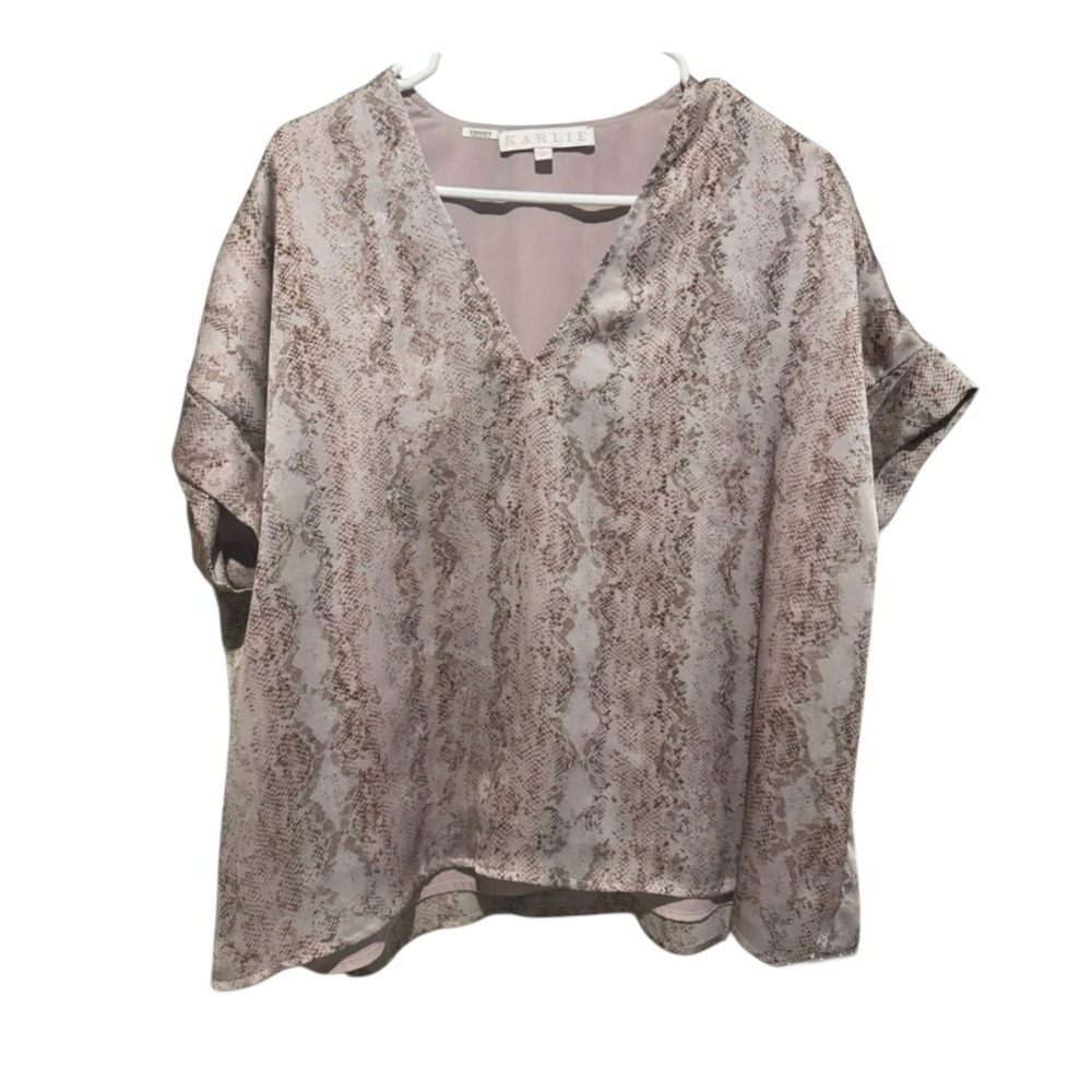 Karlie Blush Snake Print Blouse